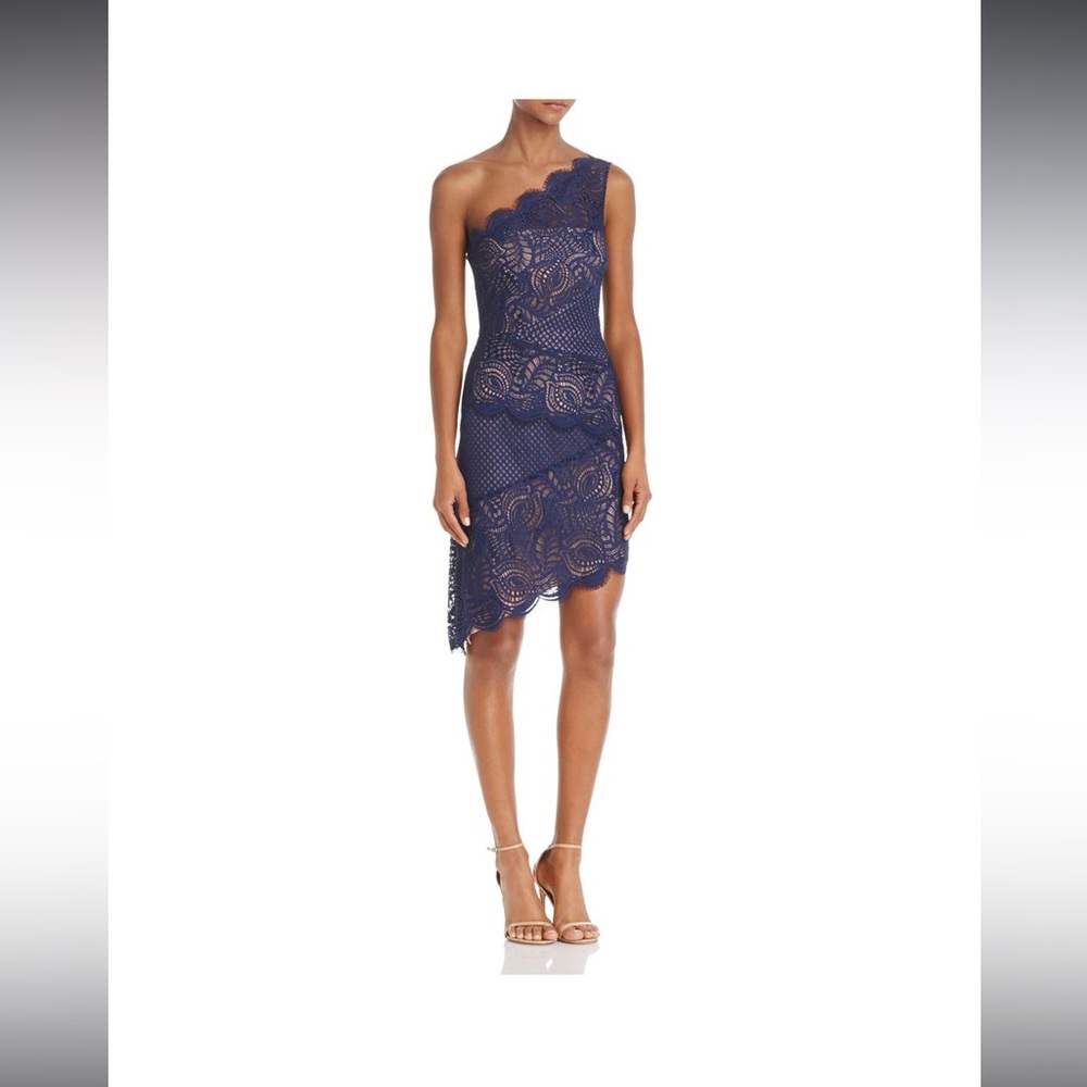 Blue “Alisha” BCBG MaxAzria Asymmetrical One-Shoulder Cocktail Dress, size 4